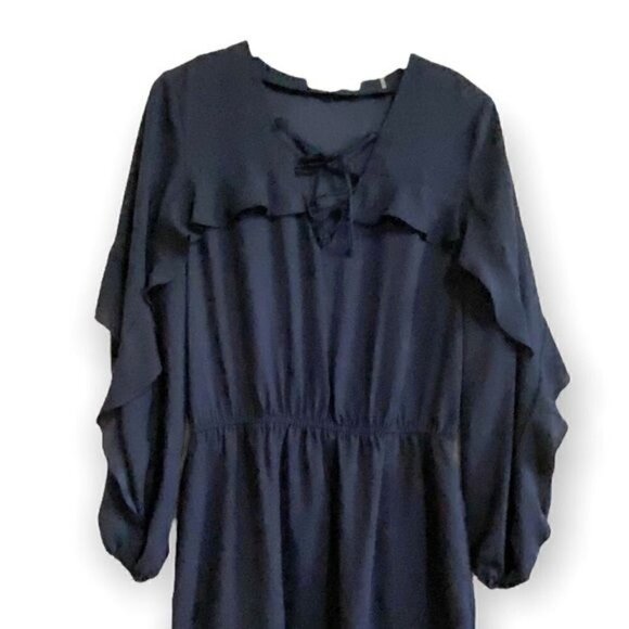 Mika & Gali Navy Blue dress with ruffles, size M - Picture 3 of 11